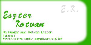 eszter kotvan business card